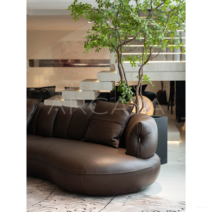 Coffee Bean Leather Sofa - scene