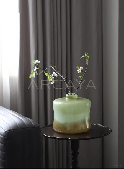 Mid Century Glazed Glass Vase Tabletop - scene