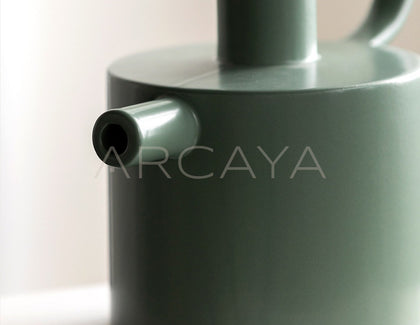 Minimalist Geometric Dark Green Ceramic Vase - scene