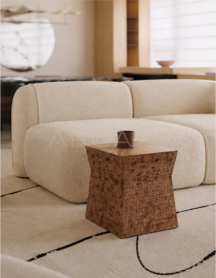 Woven Texture Art Side Table - scene