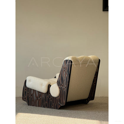 Mid Century Sherpa Lounge Chair - scene