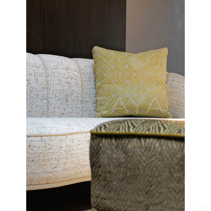 Italian Jacquard Curved Lounge Sofa - scene