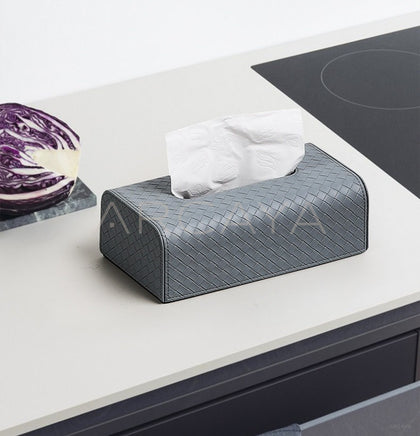 Leather Tissue Box Entryway - scene