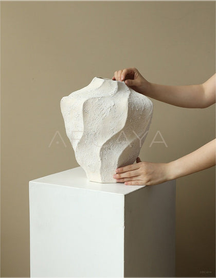 Handmade Rock Texture Ceramic Vase - scene