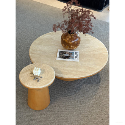 Natural Travertine Coffee Table Living Room - scene