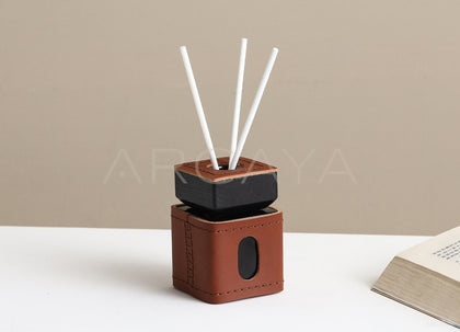Leather Wrapped Reed Diffuser Bottle - scene