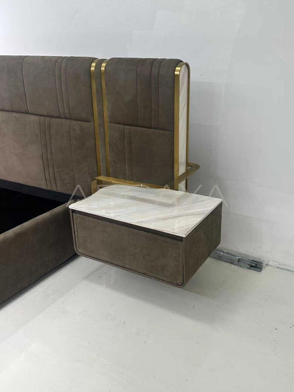 Bed With Floating Nightstands - detail