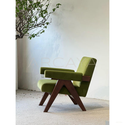 Spring Green Mid Century Lounge Chair - scene