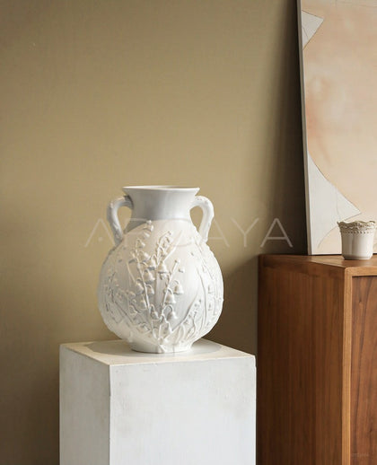 Relief Lily Of The Valley Ceramic Vase - scene