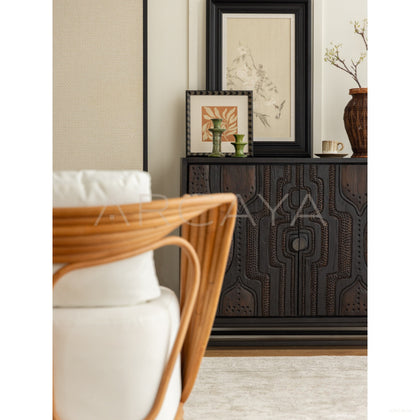 Hand Carved Door Cabinet - scene