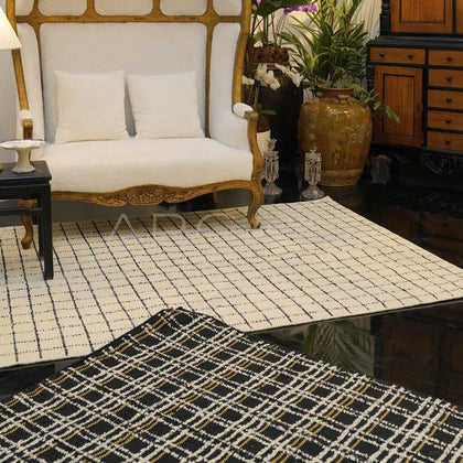 Tweed Style Living Room Rug - scene