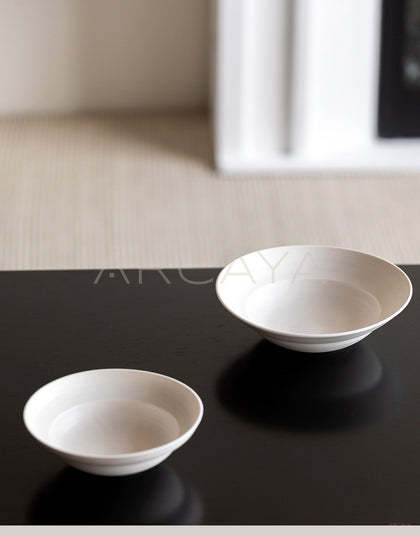 Amu Collab Plain White Soup Bowl - scene