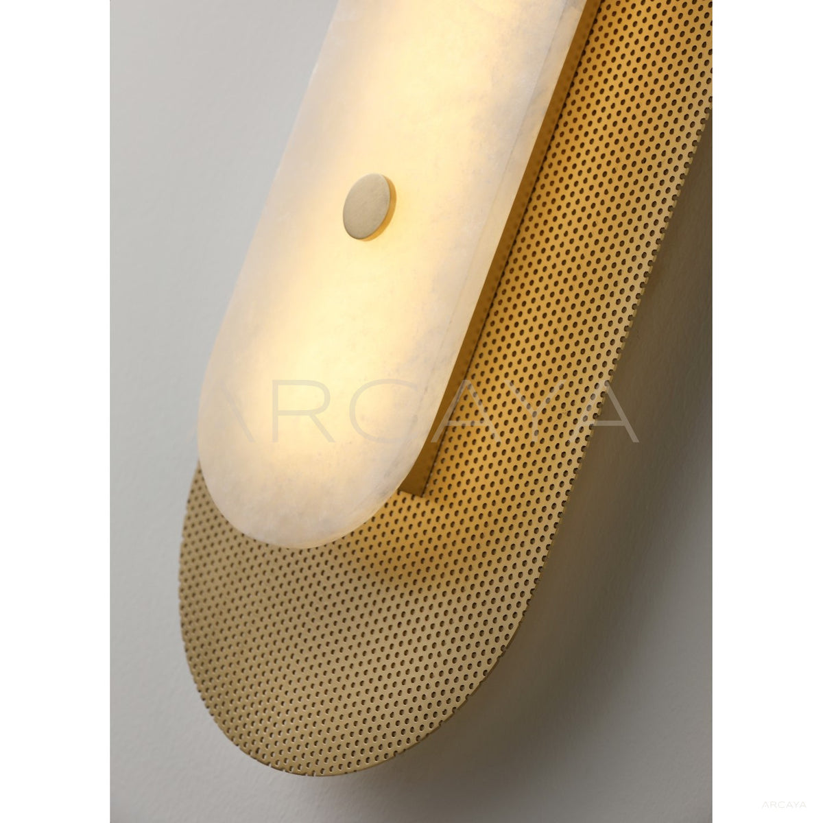 Gold Mesh Alabaster Wall Light 21850 in detail