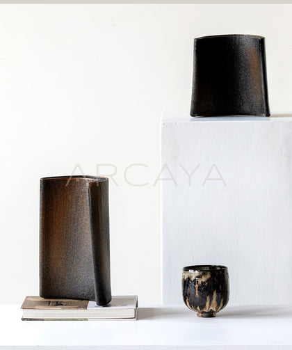 Wabi Sabi Twisted Irregular Ceramic Vase - scene