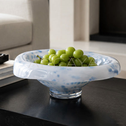 Handmade Glazed Glass Fruit Bowl - main