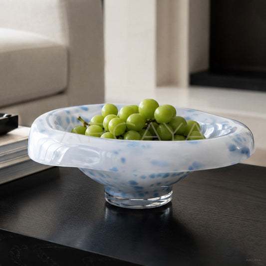 Handmade Glazed Glass Fruit Bowl - main
