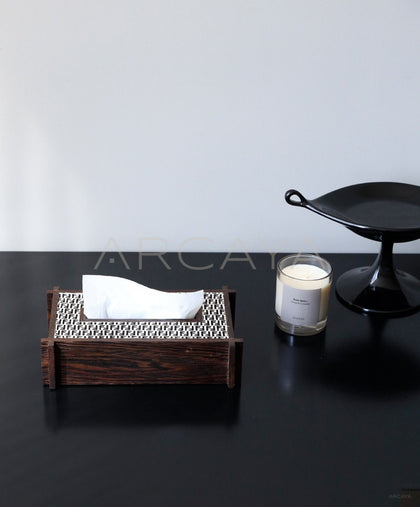 Handmade Horsehair Hide Tissue Box - scene