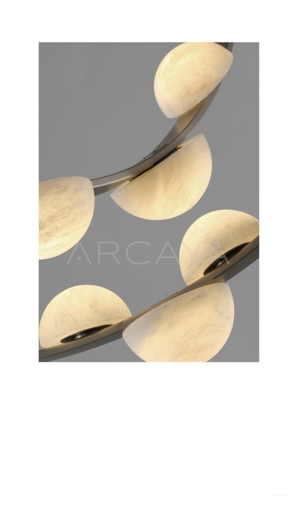 Arc Branch Stone Half Moon Pendant Light 96212 - scene