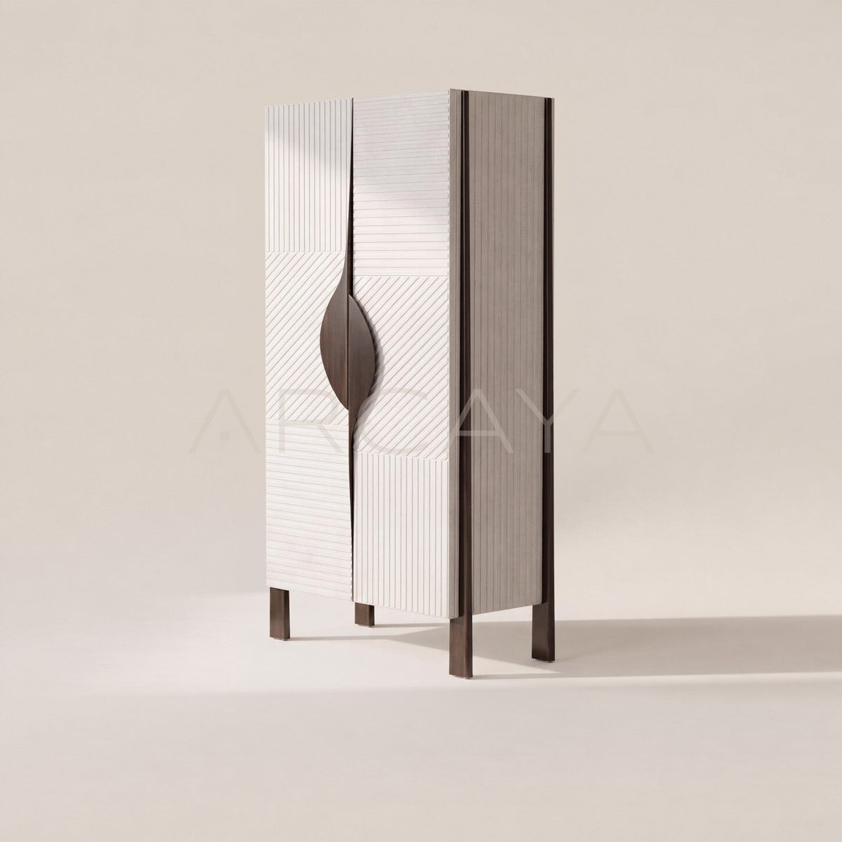 Italian Relief Texture Double Door Tall Cabinet - main