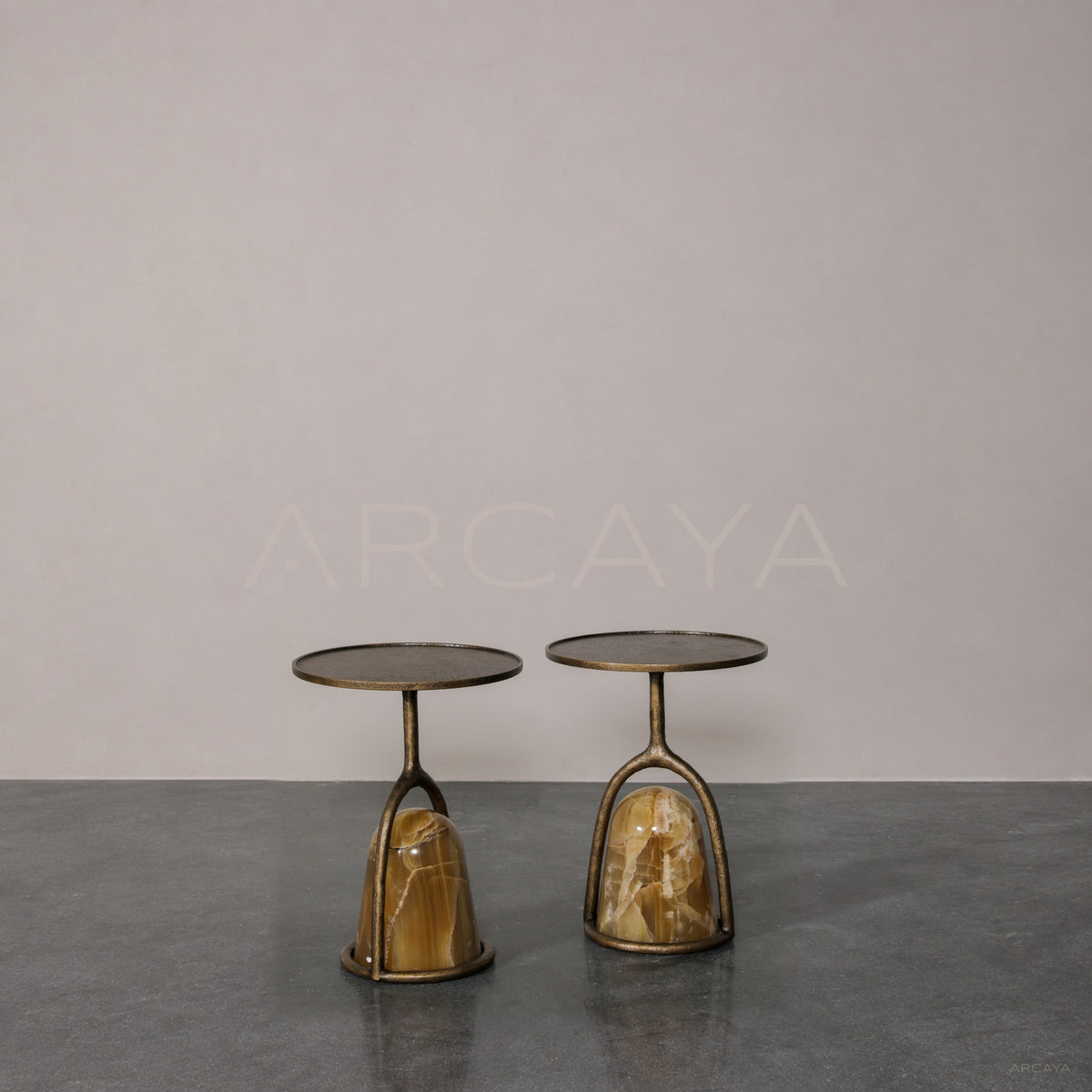 Raw Stone Sculpture Nesting Side Table - main