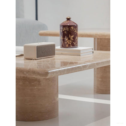 Yuexin Travertine Coffee Table - scene