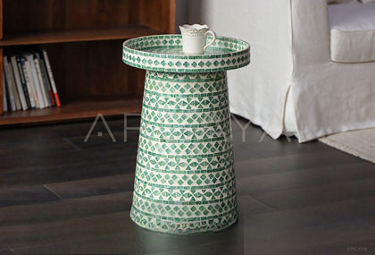 Nanyang Shell Inlay Mobile Side Table - scene
