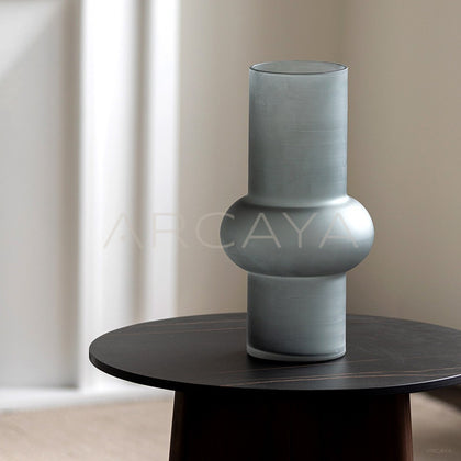 Mist Grey Frosted Gourd Glass Vase - main