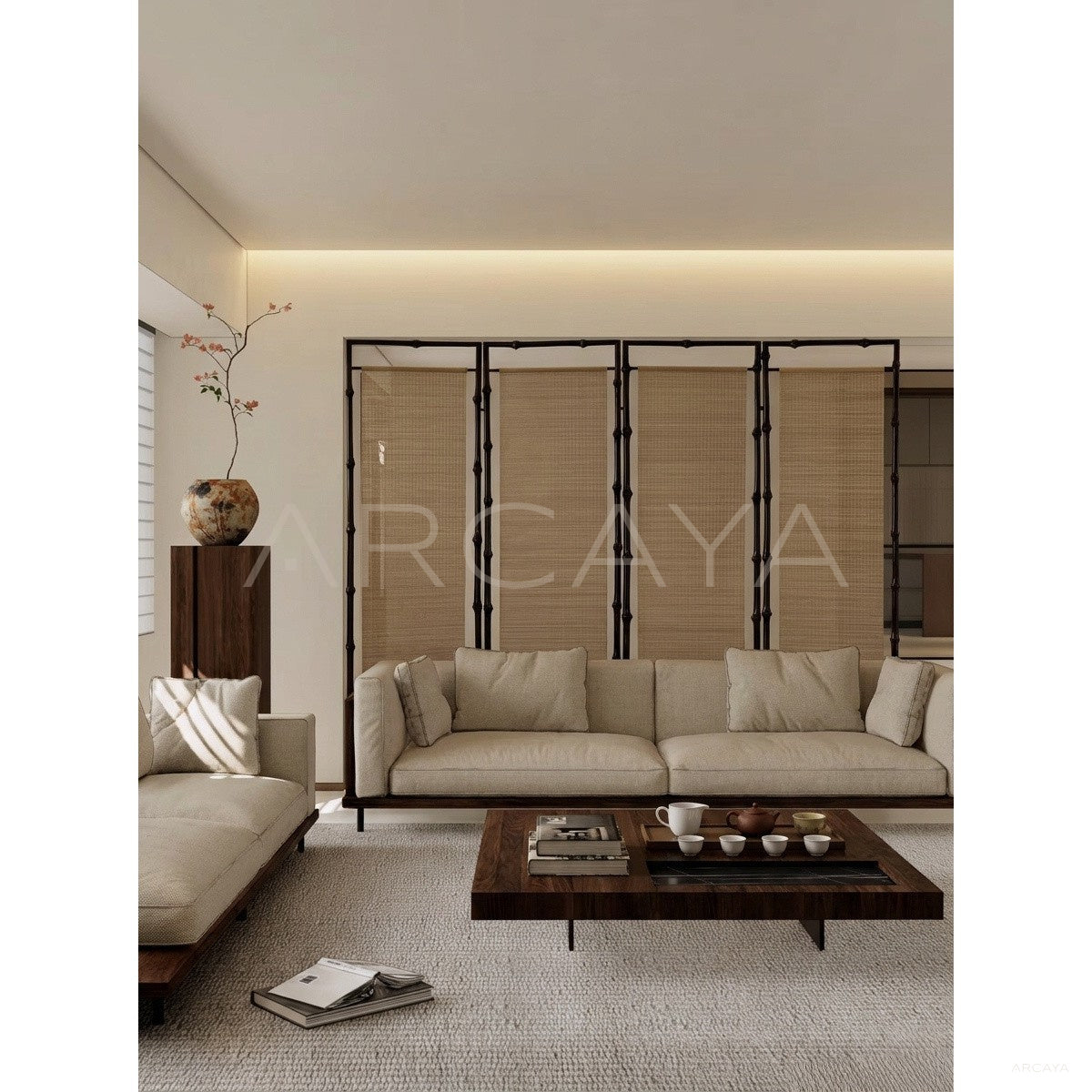 Living Room Folding Screen Styling in detail