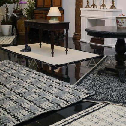 Tweed Style Living Room Rug - scene