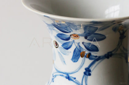 New Chinese Blue White Large Floor Vase - scene