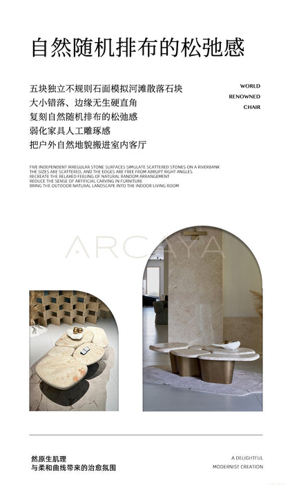 Pebble Landform Art Coffee Table - scene
