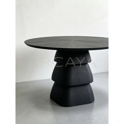 Oak Sculptural Dining Table - scene