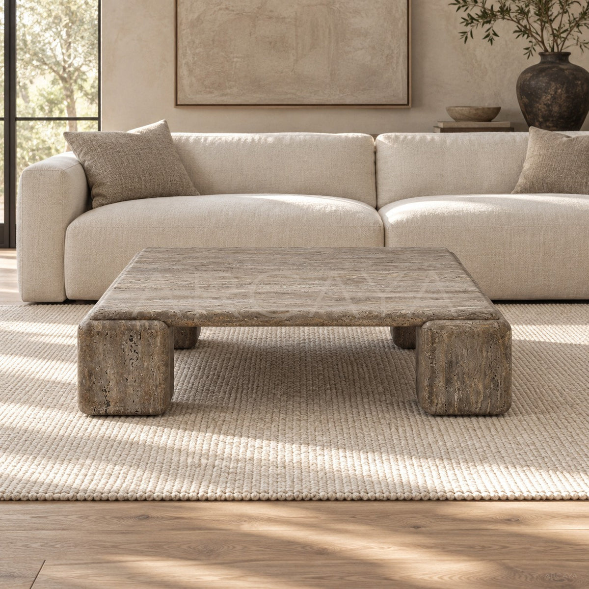 Machu Stone Inspired Coffee Table in detail