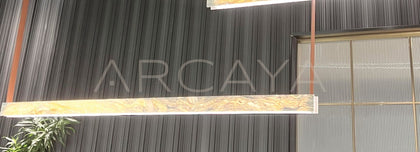 Leather Strap Clear Column Linear Pendant Light 97250 - detail