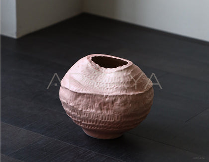 Wabi Sabi Pink Sand Textured Ceramic Vase - scene