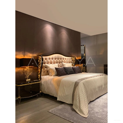 Lyla Elegant Carved Bed - scene