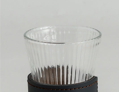 Ribbed Clear Glass Decanter Set - scene