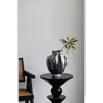 Vintage Stoneware Pleated Vase - scene