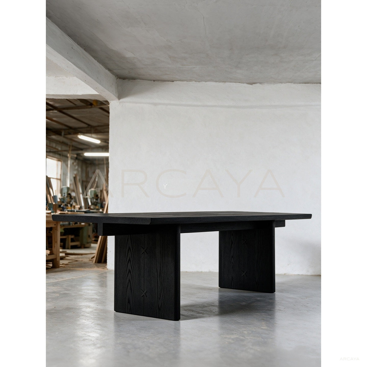 Otoko Minimalist Solid Wood Table in detail