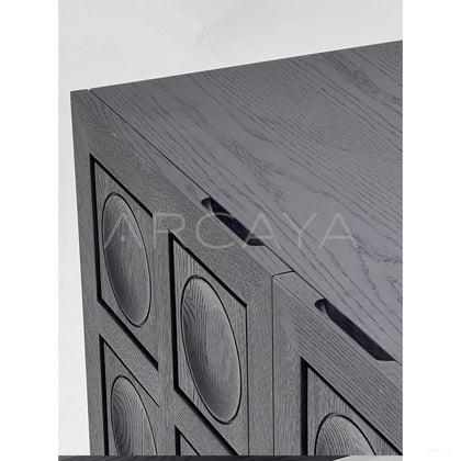Black Oak Relief Cabinet - scene