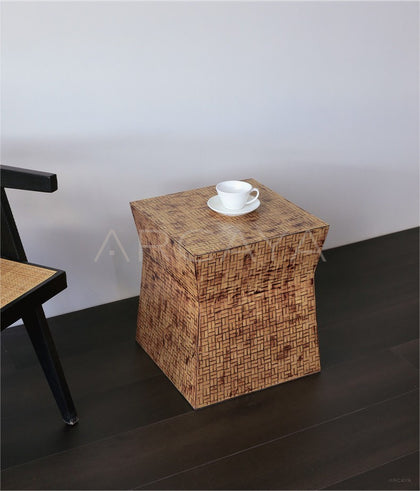 Bamboo Craft Mobile Side Table Stool - scene