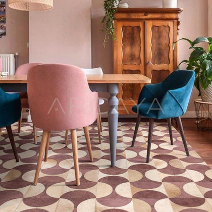 Patchwork Cowhide Rug - scene