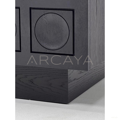 Black Oak Relief Cabinet - scene