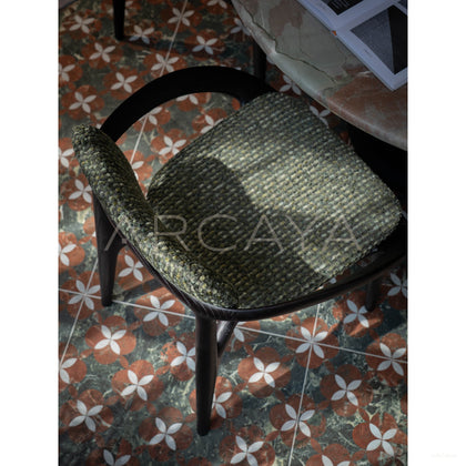 Solid Wood Curved Dining Chair - scene