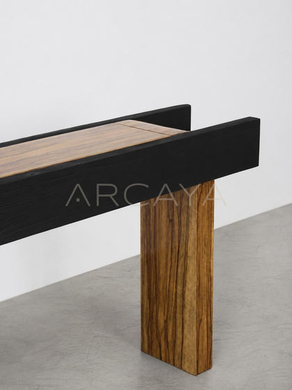 Ravenne Sculptural Solid Wood Console Table - detail