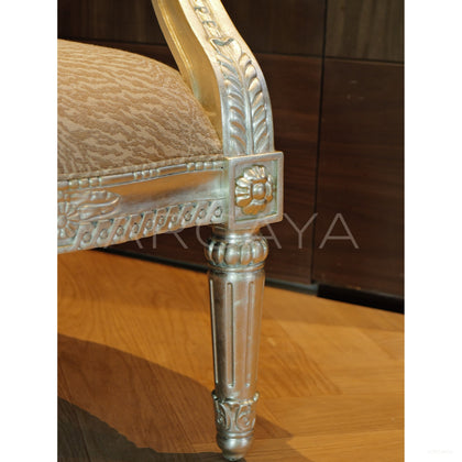 Silver Leaf Hand Carved Animal Print Chair - scene