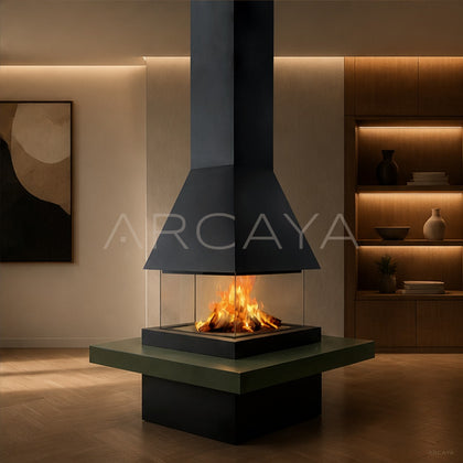 Burke Hanging Fireplace - scene