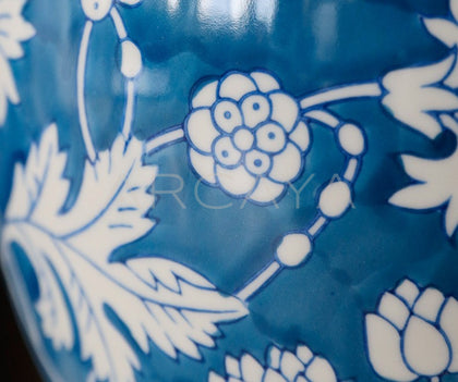 Blue White Porcelain Jar Vase Living Room - scene