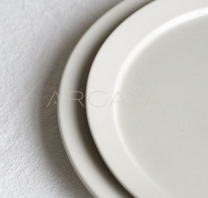 Sunxun Collab White Porcelain Flat Plate - scene