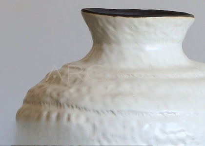 Vintage Chinese Wabi Sabi Large Wide Mouth Vase - scene